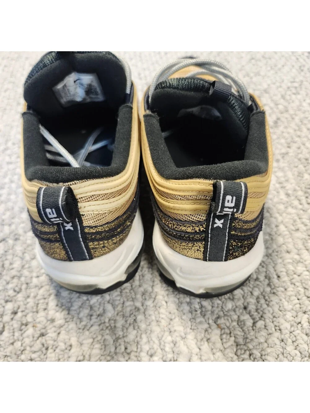 Nike Air Max 97 Golden Gals Women's Gold Black Lace Up Sneakers Size 8.5